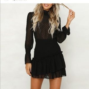 Black long sleeve sheer dress